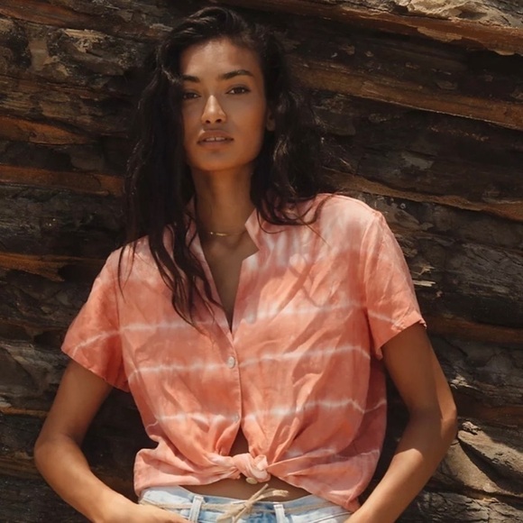 Anthropologie Cloth & Stone Tie Dye Buttondown XS - Picture 1 of 4